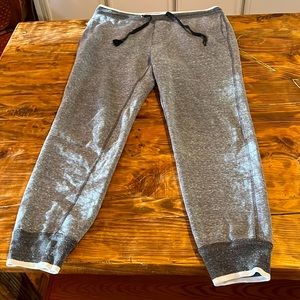Gray Sweatpants, two side pockets one back pocket, elastic ends, warm and comfy
